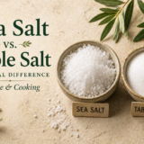 sea salt vs table salt comparison showing texture and grain differences for cooking