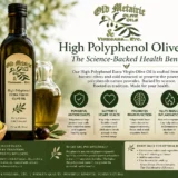 High Polyphenol Olive Oil science-backed health benefits infographic by Old Metairie Olive Oils & Vinegars