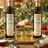 How to taste olive oil with mild Arbequina and robust peppery Coratina extra virgin olive oil